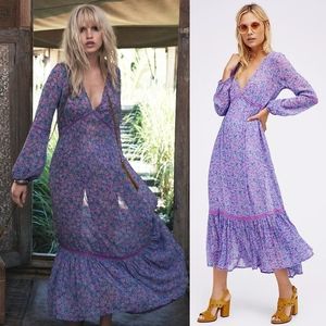 EUC 🦄 spell designs wildflower lilac maxi dress gown comes with slip